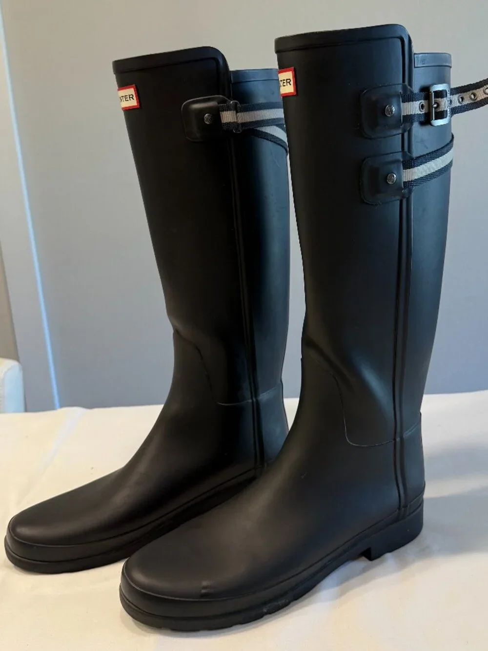 Hunter Original Tall Refined Matte Webbing Rain Boot W 10